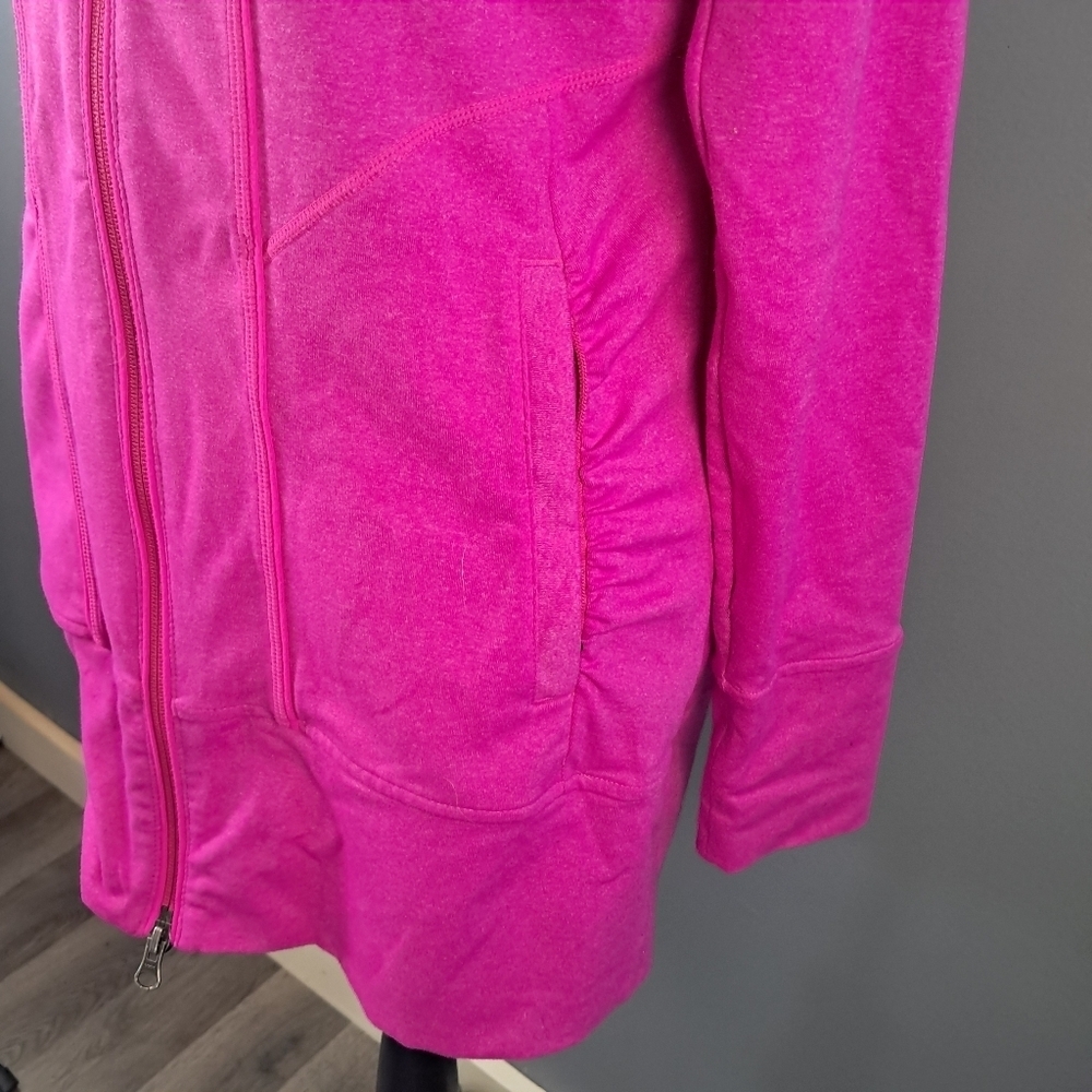 Athleta Rishi Yoga Pink Zip Up Sweatshirt Jacket Hoodie Hot Pink Size Small - Picture 4 of 11